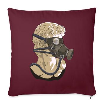 Zombiecore Ästhetische David Kopf Statue Maske - Sofakissenbezug 45 x 45 cm - Burgunderrot - Vorne