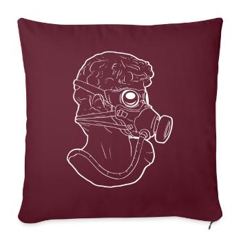 Zombiecore Ästhetische David Kopf Statue Maske - Sofakissenbezug 45 x 45 cm - Burgunderrot - Vorne