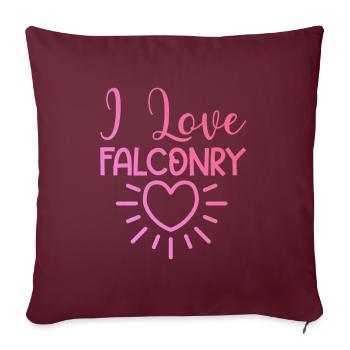 J’adore la fauconnerie - Housse de coussin décorative 45 x 45 cm - bordeaux - Devant