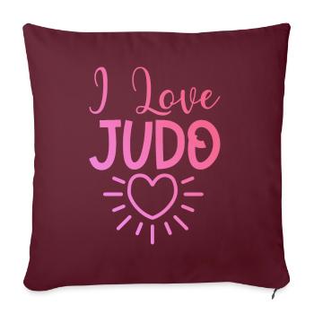 J’adore le judo - Housse de coussin décorative 45 x 45 cm - bordeaux - Devant