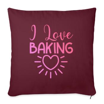 Ich liebe Backen - Sofakissenbezug 45 x 45 cm - Burgunderrot - Vorne