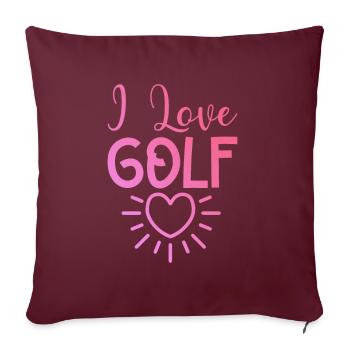 Ich liebe Golf - Sofakissenbezug 45 x 45 cm - Burgunderrot - Vorne