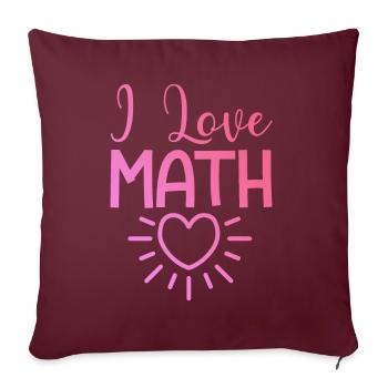 Ich liebe Mathe - Sofakissenbezug 45 x 45 cm - Burgunderrot - Vorne