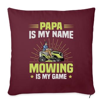 Tondeuse à gazon Tracteur Papa Nom Jeu de tonte - Housse de coussin décorative 45 x 45 cm - bordeaux - Devant