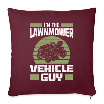 Tondeuse à gazon Tracteur Hommes Rétro Jardinage - Housse de coussin décorative 45 x 45 cm - bordeaux - Devant