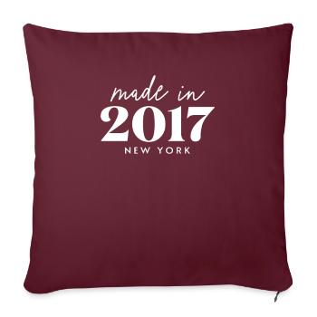 Made 2017 in New York. Cute Birthday Party - Sofakissenbezug 45 x 45 cm - Burgunderrot - Vorne