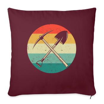 Chasse aux roches Géologue Outils de terrain Chasseurs de roches - Housse de coussin décorative 45 x 45 cm - bordeaux - Devant