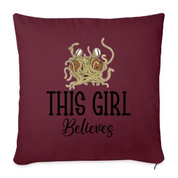 Flying Spaghetti Monster Pastafarianisme Pâtes - Housse de coussin décorative 45 x 45 cm - bordeaux - Devant