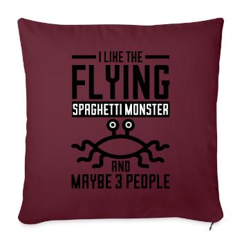 Flying Spaghetti Monster Pastafarianisme Pâtes - Housse de coussin décorative 45 x 45 cm - bordeaux - Devant