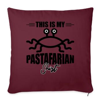 Flying Spaghetti Monster Pastafarianisme Pâtes - Housse de coussin décorative 45 x 45 cm - bordeaux - Devant
