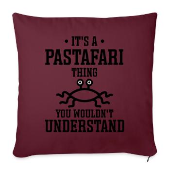 Flying Spaghetti Monster Pastafarianisme Pâtes - Housse de coussin décorative 45 x 45 cm - bordeaux - Devant