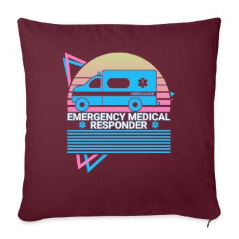 Intervenant médical d’urgence Ambulancier paramédical EMR Paramédicaux - Housse de coussin décorative 45 x 45 cm - bordeaux - Devant