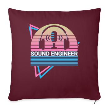 Ingénieur du son Ingénierie du son rétro - Housse de coussin décorative 45 x 45 cm - bordeaux - Devant