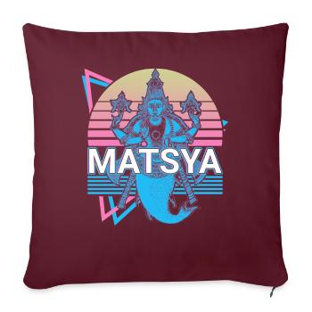 Matsya Hindu-Mythologie Retro - Sofakissenbezug 45 x 45 cm - Burgunderrot - Vorne