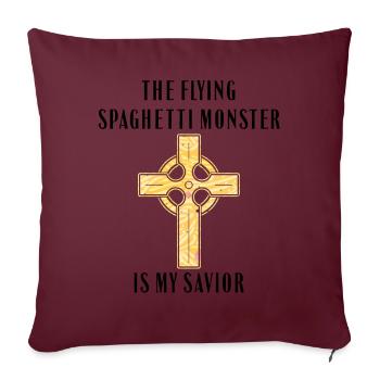 Flying Spaghetti Monster Pastafarianisme Pâtes - Housse de coussin décorative 45 x 45 cm - bordeaux - Devant