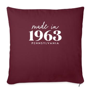 Made 1963 in Pennsylvania. Cute Birthday Party - Sofakissenbezug 45 x 45 cm - Burgunderrot - Vorne