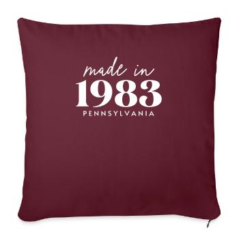 Made 1983 in Pennsylvania. Cute Birthday Party - Sofakissenbezug 45 x 45 cm - Burgunderrot - Vorne