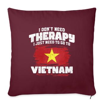 Vietnam - Housse de coussin décorative 45 x 45 cm - bordeaux - Devant