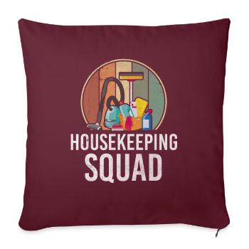 Housekeeping Squad Vintage Haushälterin Putzkraft - Sofakissenbezug 45 x 45 cm - Burgunderrot - Vorne