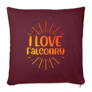 J’adore la fauconnerie - Housse de coussin décorative 45 x 45 cm - bordeaux - Devant