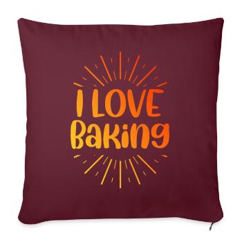 Ich liebe Backen - Sofakissenbezug 45 x 45 cm - Burgunderrot - Vorne