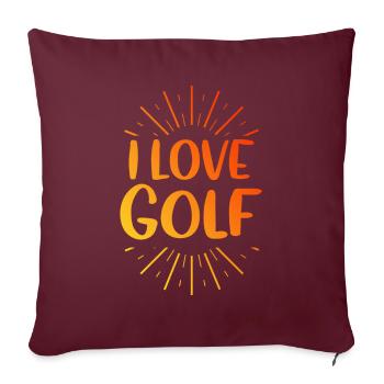 Ich liebe Golf - Sofakissenbezug 45 x 45 cm - Burgunderrot - Vorne