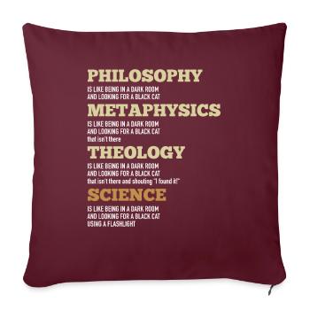 Philosophie Métaphysique Théologie Science Chat noir - Housse de coussin décorative 45 x 45 cm - bordeaux - Devant