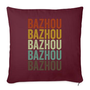 Bazhou Chine Rétro Vintage - Housse de coussin décorative 45 x 45 cm - bordeaux - Devant