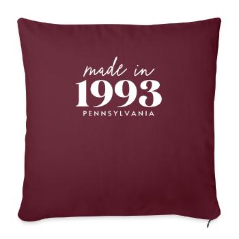 Made 1993 in Pennsylvania. Cute Birthday Party - Sofakissenbezug 45 x 45 cm - Burgunderrot - Vorne