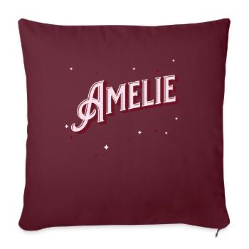 Nom d’Amélie personnalisé - Housse de coussin décorative 45 x 45 cm - bordeaux - Devant