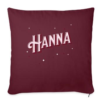 Nom Hanna personnalisé - Housse de coussin décorative 45 x 45 cm - bordeaux - Devant