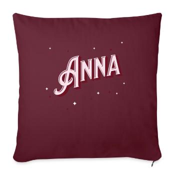 Anna nomme des noms personnalisés - Housse de coussin décorative 45 x 45 cm - bordeaux - Devant