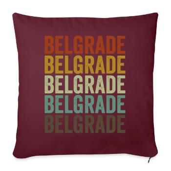 Belgrad Serbien Retro Vintage - Sofakissenbezug 45 x 45 cm - Burgunderrot - Vorne