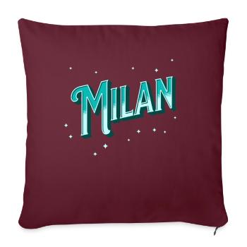 Milan Namen personalisiert - Sofakissenbezug 45 x 45 cm - Burgunderrot - Vorne