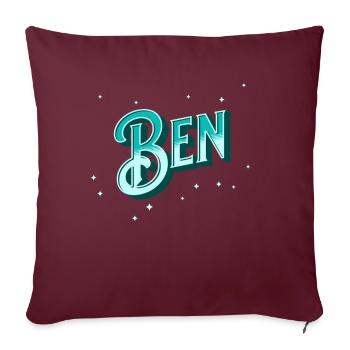 Ben Namen personalisiert - Sofakissenbezug 45 x 45 cm - Burgunderrot - Vorne