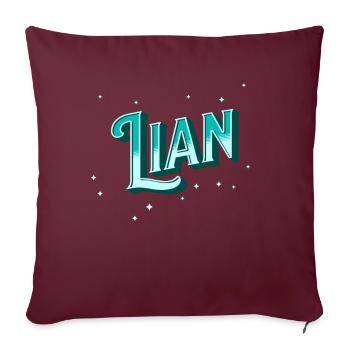 Lian Namen personalisiert - Sofakissenbezug 45 x 45 cm - Burgunderrot - Vorne