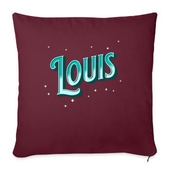 Louis Namen personalisiert - Sofakissenbezug 45 x 45 cm - Burgunderrot - Vorne