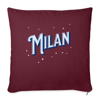 Milan Namen personalisiert - Sofakissenbezug 45 x 45 cm - Burgunderrot - Vorne