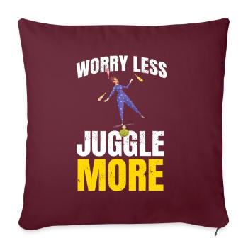 Souci moins Jongler Jongler Jongler - Housse de coussin décorative 45 x 45 cm - bordeaux - Devant