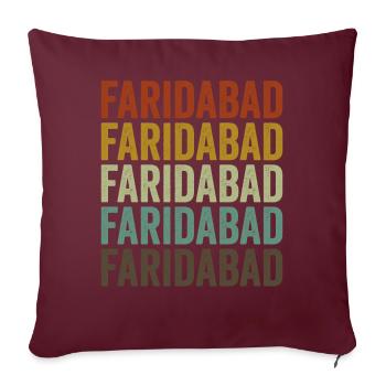 Faridabad Inde Rétro Vintage - Housse de coussin décorative 45 x 45 cm - bordeaux - Devant