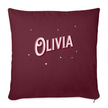 Olivia Namen personalisiert - Sofakissenbezug 45 x 45 cm - Burgunderrot - Vorne