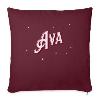Noms Ava personnalisés - Housse de coussin décorative 45 x 45 cm - bordeaux - Devant