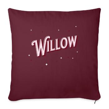 Nom de saule personnalisé - Housse de coussin décorative 45 x 45 cm - bordeaux - Devant