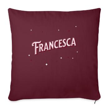 Francesca nomme des noms personnalisés - Housse de coussin décorative 45 x 45 cm - bordeaux - Devant