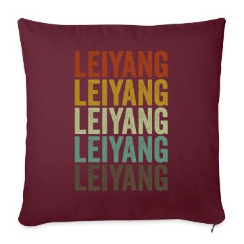 Leiyang Chine Rétro Vintage - Housse de coussin décorative 45 x 45 cm - bordeaux - Devant