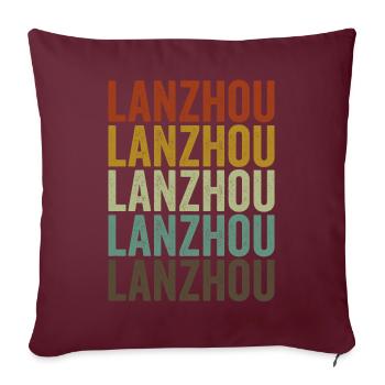 Lanzhou Chine Rétro Vintage - Housse de coussin décorative 45 x 45 cm - bordeaux - Devant