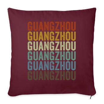 Guangzhou Chine Rétro Vintage - Housse de coussin décorative 45 x 45 cm - bordeaux - Devant