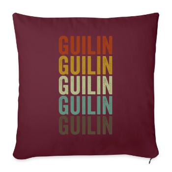 Guilin Chine Rétro Vintage - Housse de coussin décorative 45 x 45 cm - bordeaux - Devant
