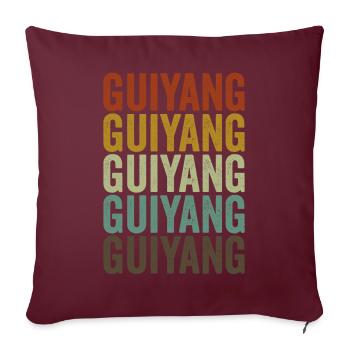 Guiyang Chine Rétro Vintage - Housse de coussin décorative 45 x 45 cm - bordeaux - Devant