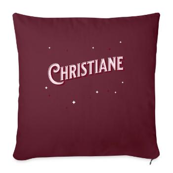 Nom Christiane personnalisé - Housse de coussin décorative 45 x 45 cm - bordeaux - Devant